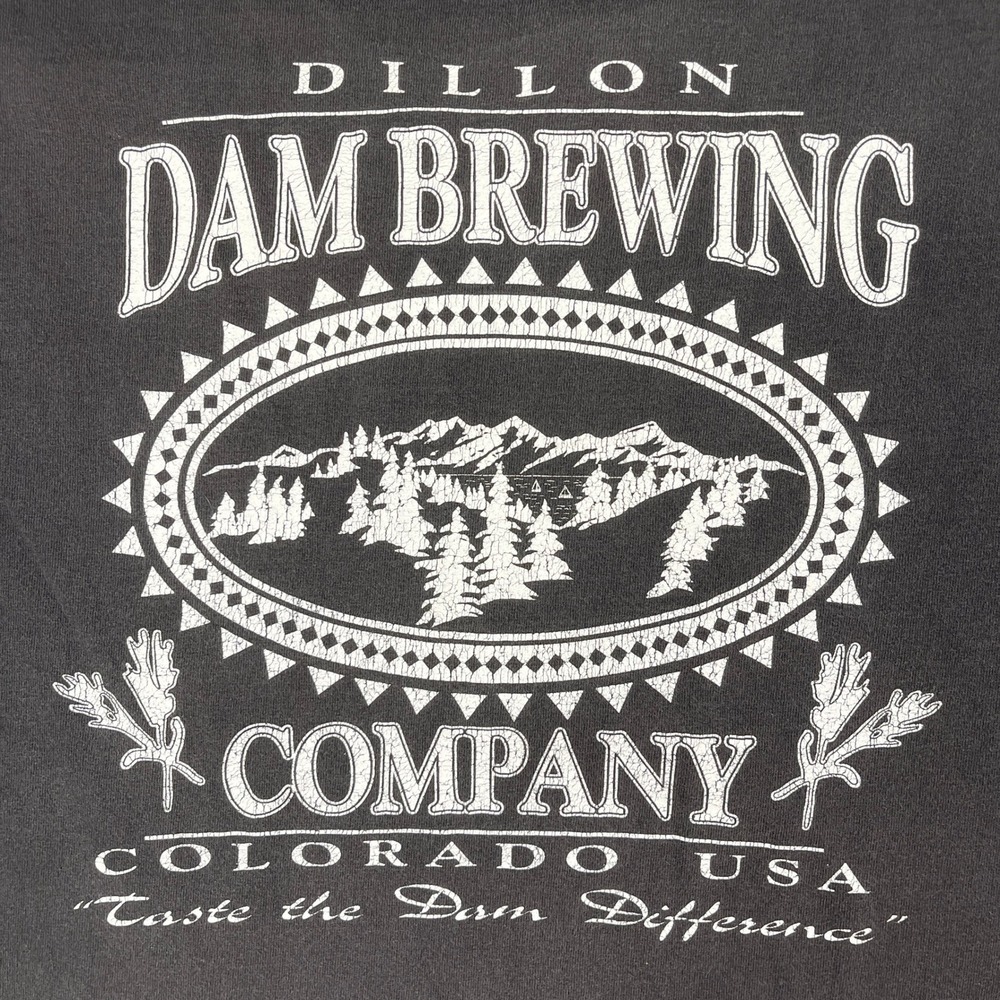 Dillon Dam Brewery Men L Black T-Shirt Colorado Graphic Brewpub Souvenir